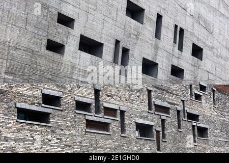 Vue extérieure du musée historique de Ningbo, Zhejiang, Chine. Banque D'Images