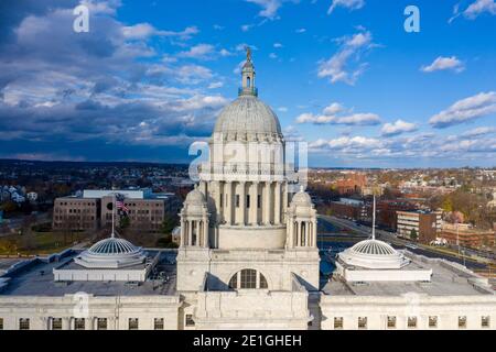 Le bâtiment du Capitole de l'État dans le centre-ville de Providence, Rhode Island. Banque D'Images