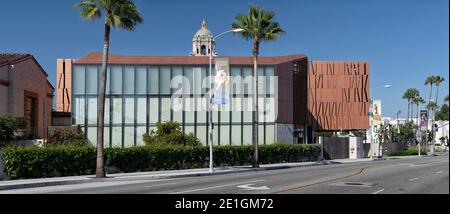 Vue extérieure du Wallis Annenberg Center for the Performing Arts, Beverly Hills, Californie, États-Unis. Banque D'Images