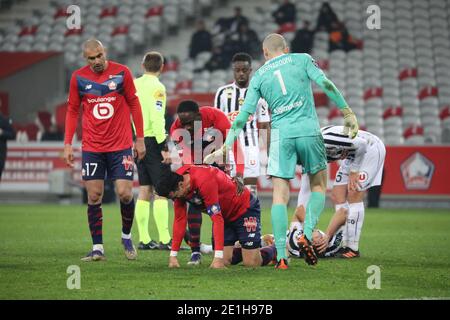 Jose FONTE 5 capitaine LOSC pendant le championnat français Ligue 1 match de football entre Lille OSC et Angers SCO le 6 janvier, / LM Banque D'Images