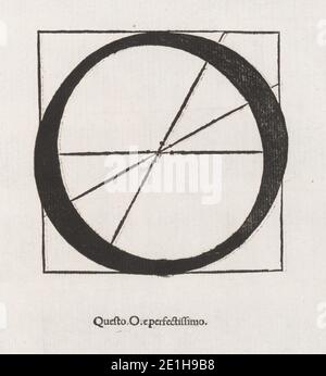 Luca Pacioli, de divina proportion, lettre O1. Banque D'Images