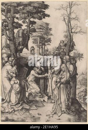 Lucas van Leyden - l'élévation de Lazarus Banque D'Images