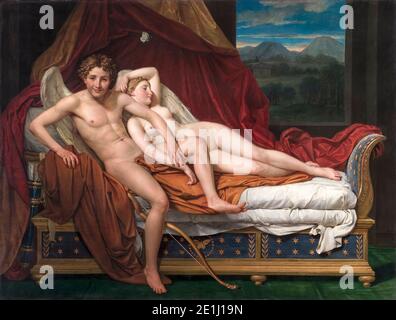 Cupid et psyché, peinture néoclassique de Jacques-Louis David, 1817 Banque D'Images