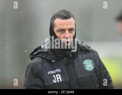 Tranent, Ormiston, East Lothian.Scotland. Royaume-Uni .7 janvier 21 session de formation du responsable Hibernian Jack Ross pour le match écossais de Premiership avec le Celtic Credit: eric mccowat/Alay Live News Banque D'Images