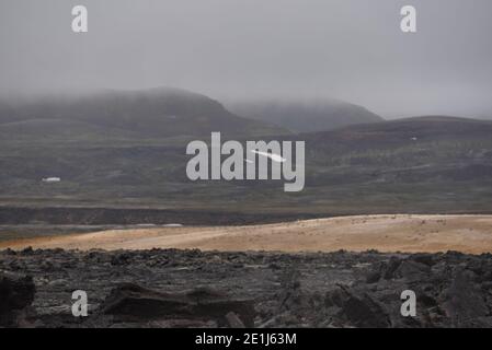 Zone géothermique de Hverir à Myvatn, Islande Banque D'Images