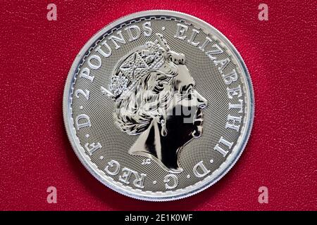 2021 Britannia One once Silver coin Banque D'Images