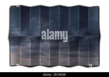 Couleur métallique sur papier plié Banque D'Images