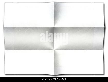 Papier blanc plié froissé.texture du papier froissé. Arrière-plan blanc. Feuille blanche de papier froissé vide. Surface de la lettre vierge déchirée. Banque D'Images