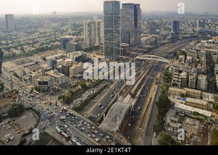 Vue surélevée de tel Aviv, Israël Banque D'Images
