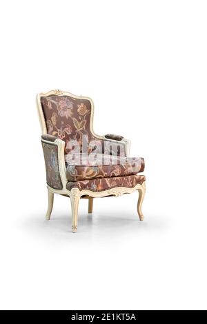 Vintage fauteuil sur le fond blanc Banque D'Images