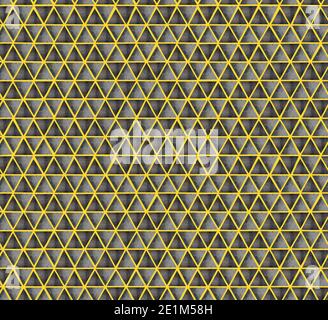 motif sans couture avec des triangles aquarelle gris et gris brillant sur fond jaune illuminant. Idéal pour l'impression, le tissu, l'affiche Banque D'Images