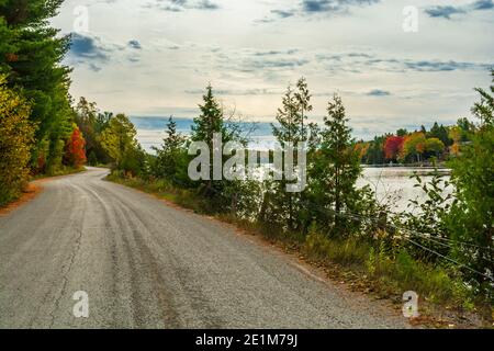 Three Brothers Falls conservation Area Kinmount Ontario Canada en automne Banque D'Images