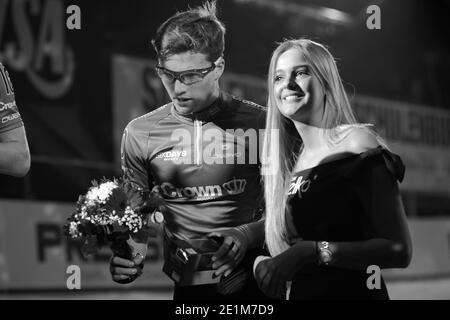 Six jours de course de cyling de piste de Brême à l'OVB Arena à Brême, Allemagne, janvier 2016 Banque D'Images