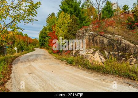 Three Brothers Falls conservation Area Kinmount Ontario Canada en automne Banque D'Images