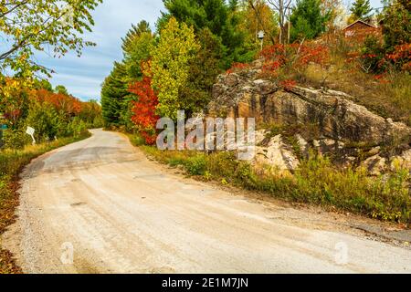 Three Brothers Falls conservation Area Kinmount Ontario Canada en automne Banque D'Images