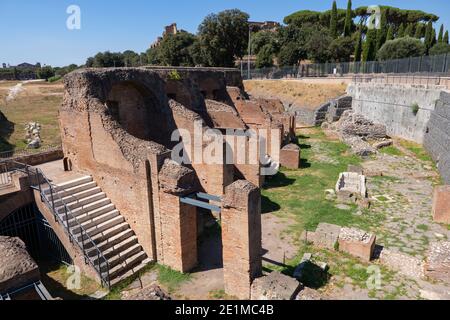 Cirque Maximus zone archéologique, ruines romaines anciennes dans la ville de Rome, Italie Banque D'Images