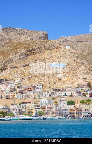 Ville de Pothia sur l'île de Kalymnos Dodécanèse, Grèce Banque D'Images