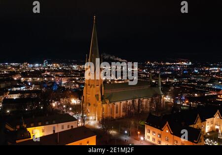 LINKÖPING, SUÈDE- 31 DÉCEMBRE 2020: En raison de la pandémie, il y aura une sonnerie spéciale dans les cathédrales du pays à la Saint-Sylvestre. Banque D'Images