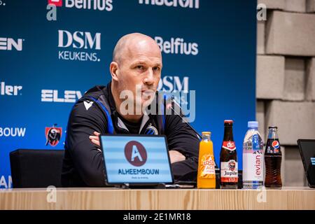 Philippe Clement, entraîneur en chef du Club Brugge, photographié pendant une presse conférence de l'équipe de Jupiler Pro League Club Brugge avant le jeu des avancés Banque D'Images