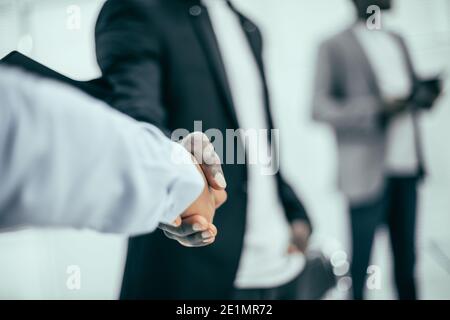 Close up. business people les uns avec les autres. Banque D'Images