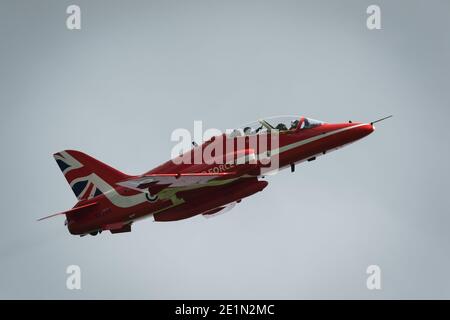 Les flèches rouges partent de l'aéroport d'Exeter. Banque D'Images