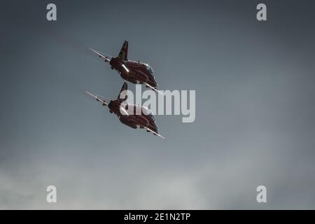 Les flèches rouges partent de l'aéroport d'Exeter. Banque D'Images