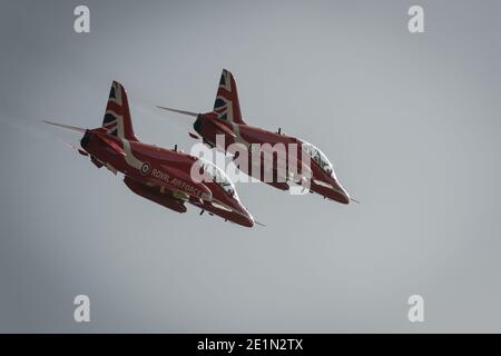 Les flèches rouges partent de l'aéroport d'Exeter. Banque D'Images