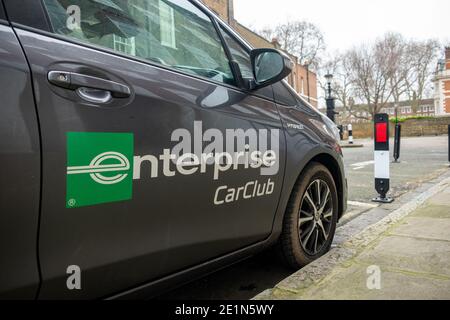 London - voiture Enterprise car Club garée sur London Street. Un service de location de voiture toutes les heures Banque D'Images