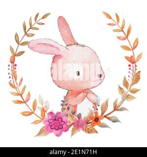 Aquarelle jaune caractère Android convivial avec deux antennes. Illustration de l'aquarelle robot Cartoon Kiddish. Banque D'Images