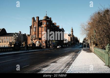 Kelvinbridge dans la glace d'hiver, Glasgow. Janvier 2021 Banque D'Images