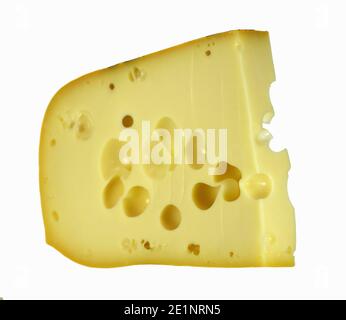 morceau de fromage isolé sur fond blanc. Banque D'Images