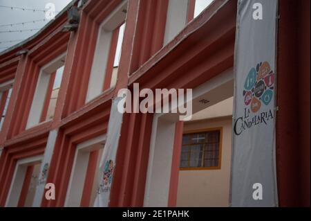 Le célèbre Chorro de Quevedo de Bogota est considéré comme vide alors que Bogota entre dans une quarantaine stricte de 4 jours. À Bogota, Colombie, le 8 janvier après ICU Bed occupati Banque D'Images