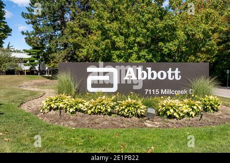 Mississauga, on, Canada - le 19 septembre 2020 : bureau d'Abbott sur Millcreek Dr. à Mississauga, on, Canada. Banque D'Images