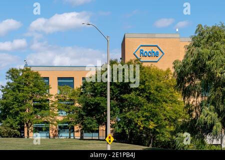 Mississauga, on, Canada - 19 septembre 2020 : usine de Roche Canada à Mississauga, on, Canada. Banque D'Images