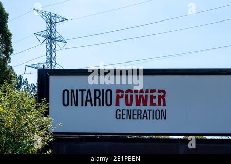 Pickering, on, Canada - 20 septembre 2020 : gros plan de l'affiche Ontario Power Generation. Banque D'Images