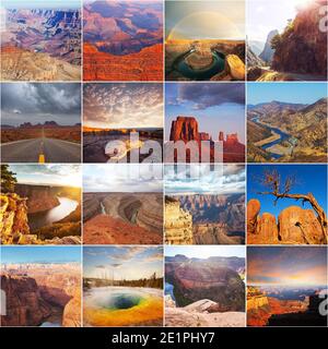 Divers paysages naturels aux Etats-Unis, grande collection de paysages Banque D'Images