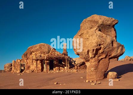 Maison en pierre au monument national de Vermilion Cliffs, Arizona, États-Unis Banque D'Images