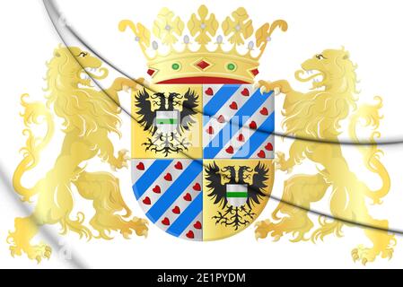 3D Groningen province blason, pays-Bas. Illustration 3D. Banque D'Images