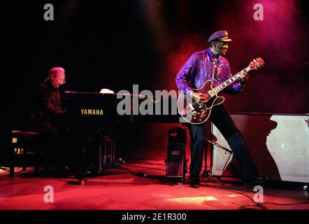 Chuck Berry en concert au Shepherds Bush Empire à Londres, Royaume-Uni. 9 juin 2002 Banque D'Images