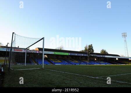 Southend, Essex, Royaume-Uni. 9 janvier 2021. Vue générale de Roots Halll avant le match Sky Bet League 2 entre Southend United et Barrow à Roots Hall, Southend, le samedi 9 janvier 2021. (Credit: Ben Pooley | MI News) Credit: MI News & Sport /Alay Live News Banque D'Images