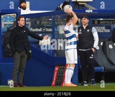 Scott Parker, directeur de Fulham, se montre sur la ligne de contact lors du match de la coupe FA au Kiyan Prince Foundation Stadium, Londres photo de Daniel Hambury/Focus Images/Sipa USA 09/01/2021 Banque D'Images