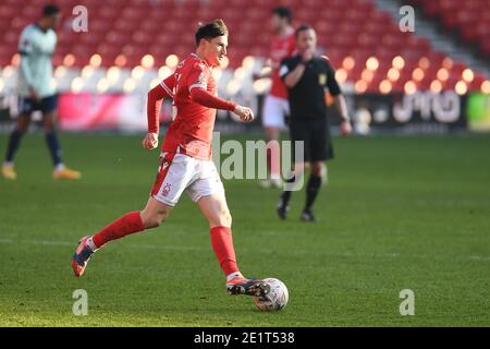 NOTTINGHAM, ANGLETERRE. JAN 9 Joe Lolley (23) de la forêt de Nottingham en action pendant le match de la coupe FA entre la forêt de Nottingham et la ville de Cardiff au City Ground, Nottingham, le samedi 9 janvier 2021. (Credit: Jon Hobley | MI News) Credit: MI News & Sport /Alay Live News Banque D'Images