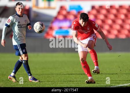 NOTTINGHAM, ANGLETERRE. JAN 9TH Scott McKenna (26) de la forêt de Nottingham en action pendant le match de la coupe FA entre la forêt de Nottingham et la ville de Cardiff au City Ground, Nottingham, le samedi 9 janvier 2021. (Credit: Jon Hobley | MI News) Credit: MI News & Sport /Alay Live News Banque D'Images