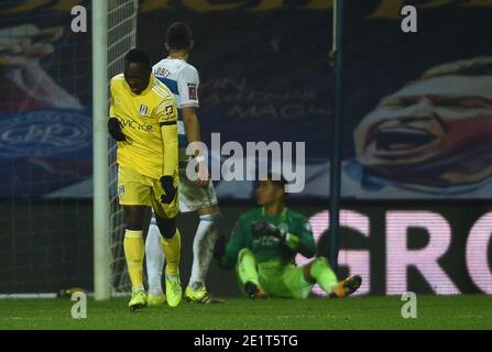 Londres, Royaume-Uni. 09e janvier 2021. Neeskens Kebano de Fulham célèbre le deuxième but du match de sa partie lors du match de la coupe FA au Kiyan Prince Foundation Stadium, Londres photo de Daniel Hambury/Focus Images/Sipa USA 09/01/2021 crédit: SIPA USA/Alay Live News Banque D'Images