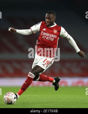 Nicolas Pepe d'Arsenal lors du troisième tour de la coupe Emirates FA au stade Emirates, Londres. Banque D'Images