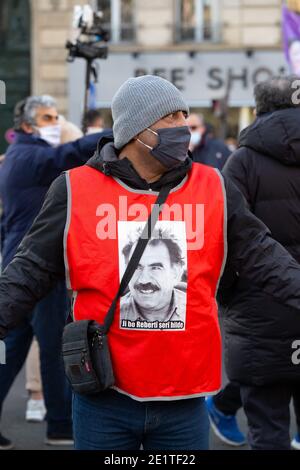 Paris, France. 09e janvier 2021. Mars en hommage à Sakine Cansiz, Fidan Dogan et Leyla Soylemez, trois militants kurdes assassinés à Paris en janvier 2013, à Paris, en France, le 09 janvier 2021. Les manifestants dénoncent l'impunité pour ces crimes et leur parrain, disent le président turc Erdogan. Photo par Pierrick Villette/avenir Pictures/ABACAPRESS.COM crédit: Abaca Press/Alay Live News Banque D'Images