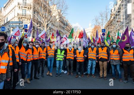 Paris, France. 09e janvier 2021. Mars en hommage à Sakine Cansiz, Fidan Dogan et Leyla Soylemez, trois militants kurdes assassinés à Paris en janvier 2013, à Paris, en France, le 09 janvier 2021. Les manifestants dénoncent l'impunité pour ces crimes et leur parrain, disent le président turc Erdogan. Photo par Pierrick Villette/avenir Pictures/ABACAPRESS.COM crédit: Abaca Press/Alay Live News Banque D'Images