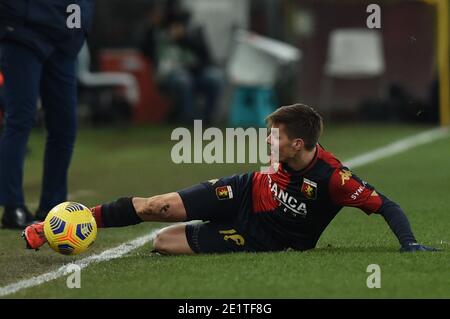 Genova, Italie. 9 janvier 2021. Genova, Italie, stade Luigi Ferraris, 09 janvier 2021, Miha Zajc (Gênes) pendant Gênes CFC vs Bologna FC - football italien série A Match Credit: Danilo Vigo/LPS/ZUMA Wire/Alamy Live News Banque D'Images