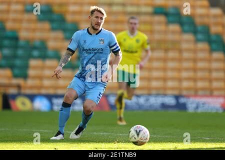 9 janvier 2021 ; Carrow Road, Norwich, Norfolk, Angleterre, football anglais de la coupe FA, Norwich versus Coventry City ; Kyle McFadzean de Coventry City Banque D'Images