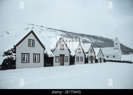 Paysage de la nature au musée Laufas Eyjafjordur Grytubakki Près d'Akureyri Nord de l'Islande Europe Banque D'Images